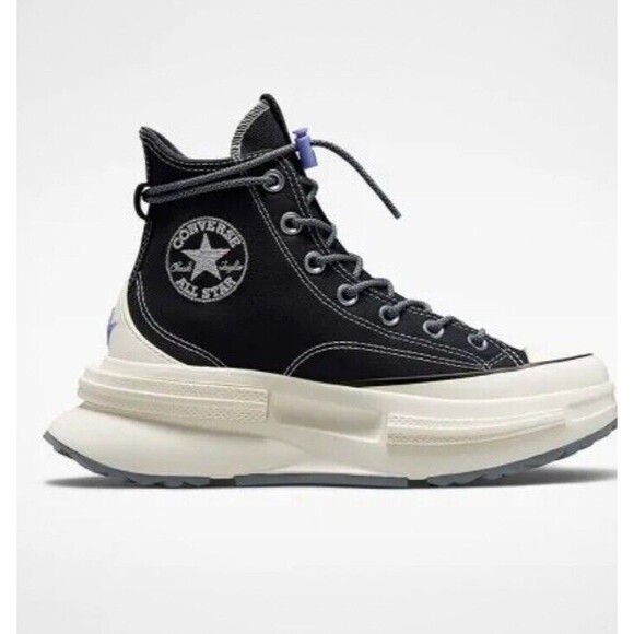 Size 9.5- Converse Run Star Legacy CX High Black Ultraviolet Platform Sneaker - Picture 1 of 11
